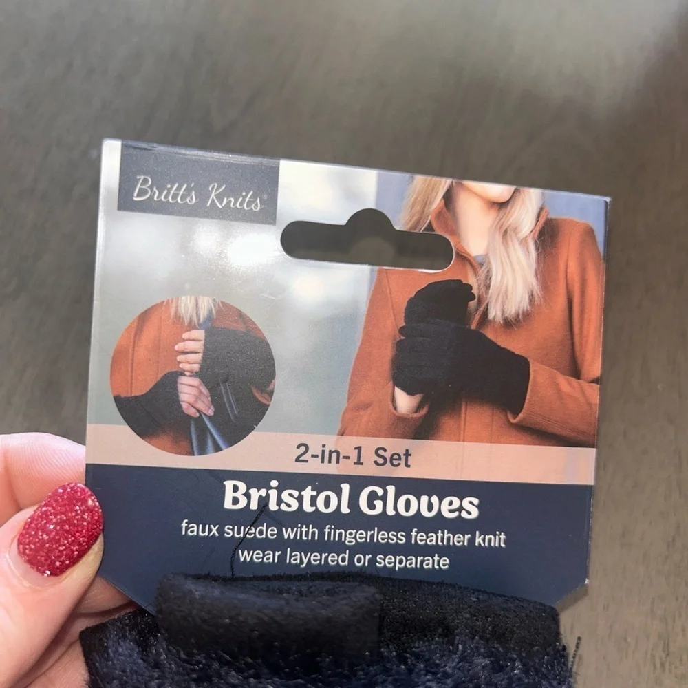 Knit Black 2-in-1 Gloves